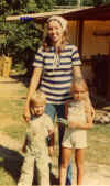 Mom, Bryan, Cindy in Kirksville, 1974